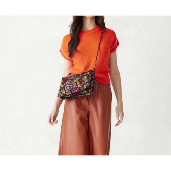 Vera Bradley Foxbury Crossbody Premium Cotton Midnight Garden Paisley - Picture 8 of 10